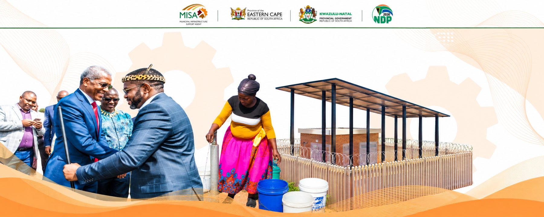 Government infrastructure support banner.